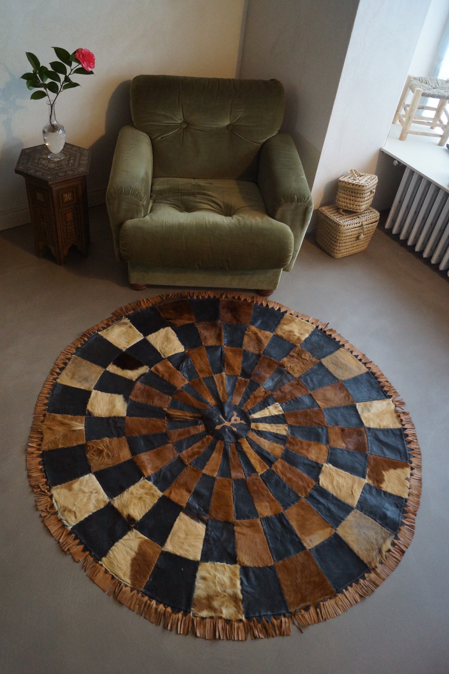 Tappeto in pelle di capra patchwork