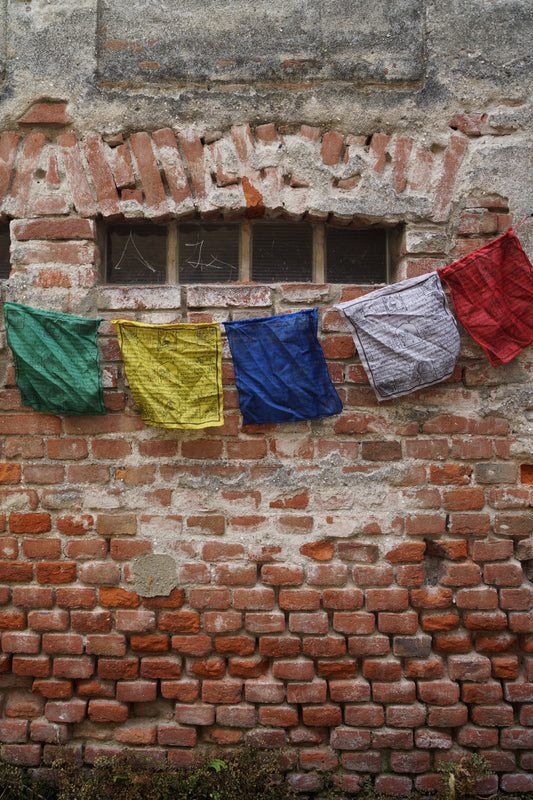 Bandierine preghiere tibetane da appendere all'esterno