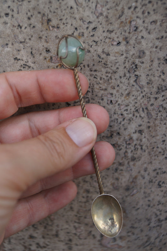 Set di cucchiaini vintage con pietra avventurina