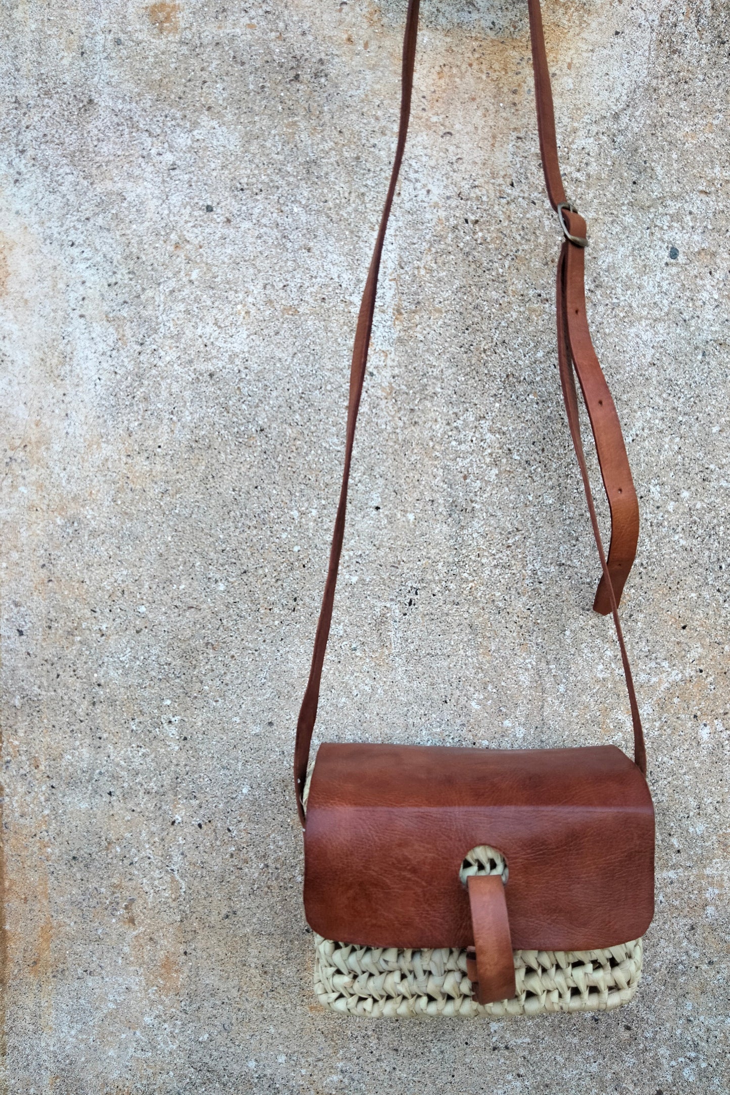 JANE - Borsa pelle e rafia