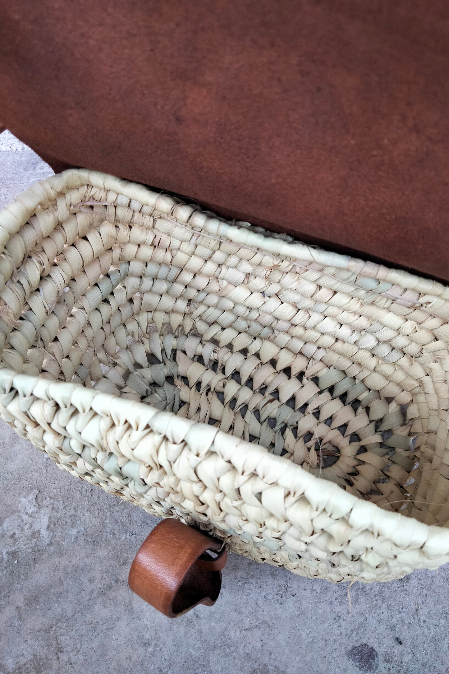 JANE - Borsa pelle e rafia