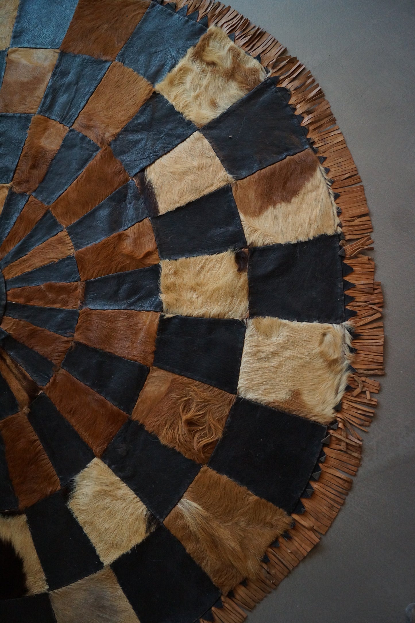 Tappeto in pelle di capra patchwork