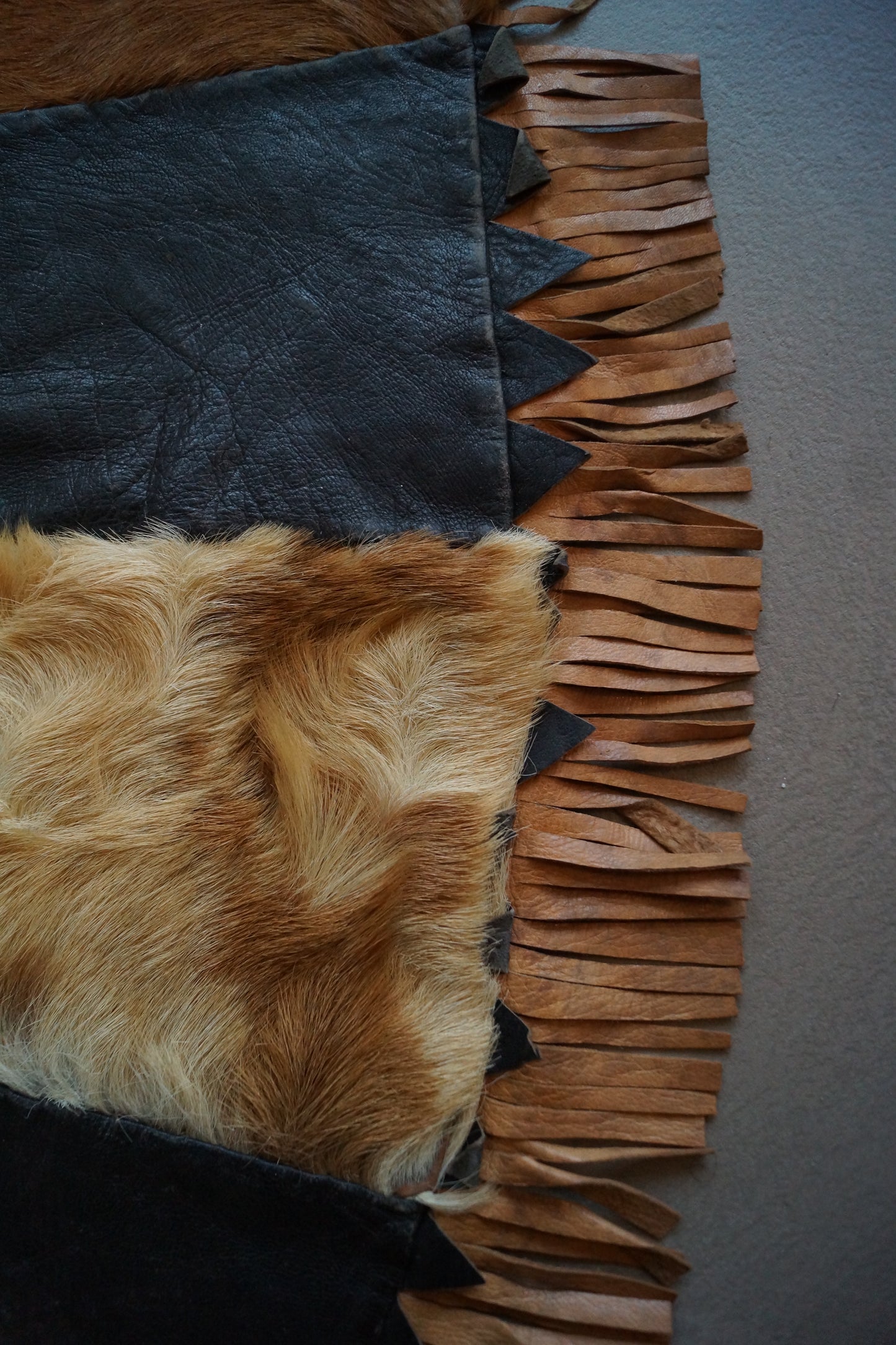 Tappeto in pelle di capra patchwork