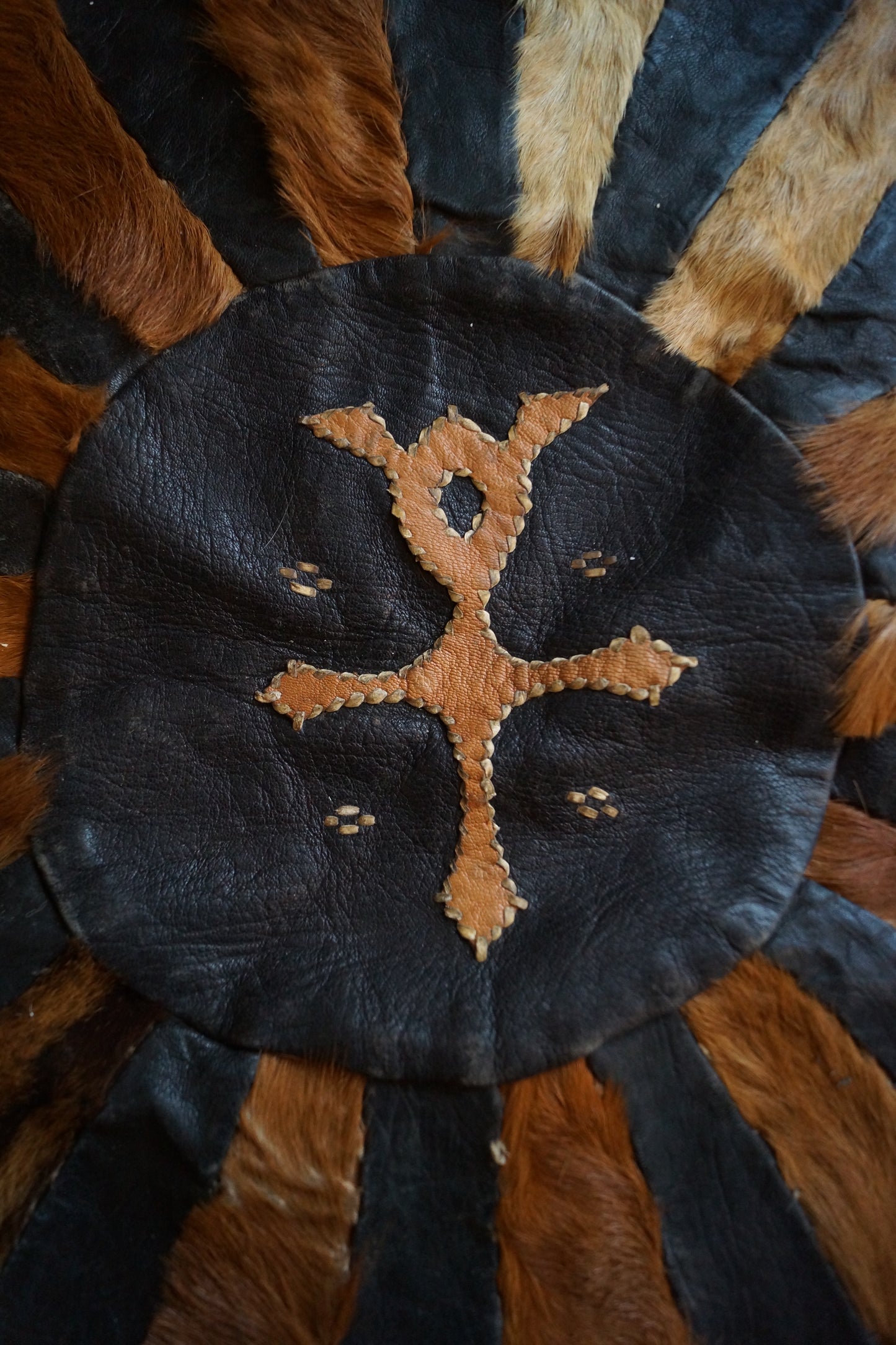 Tappeto in pelle di capra patchwork